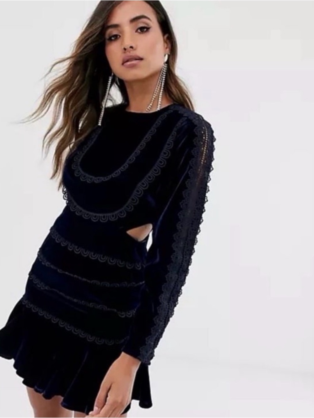 ASOS Velvet Cutout Mini Dress